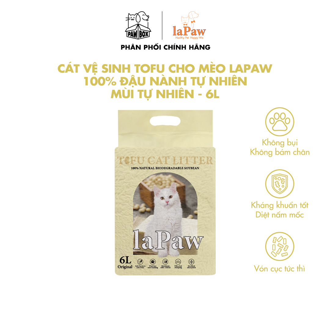 Cát đậu nành thân thiện môi trường laPaw Tofu siêu vón cục, siêu khử mùi, tan trong nước 6L