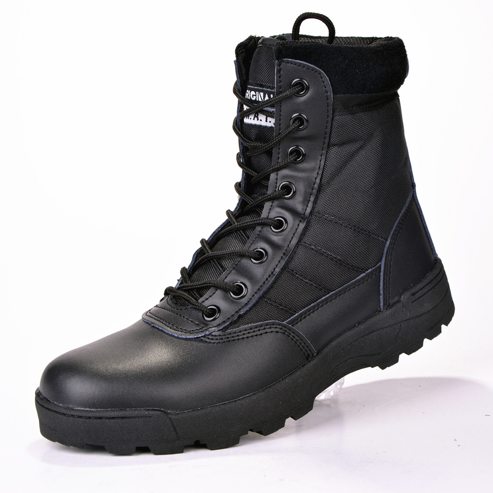 Giày boots nam cổ cao đen, Giày lính SWAT cổ cao ARM-909