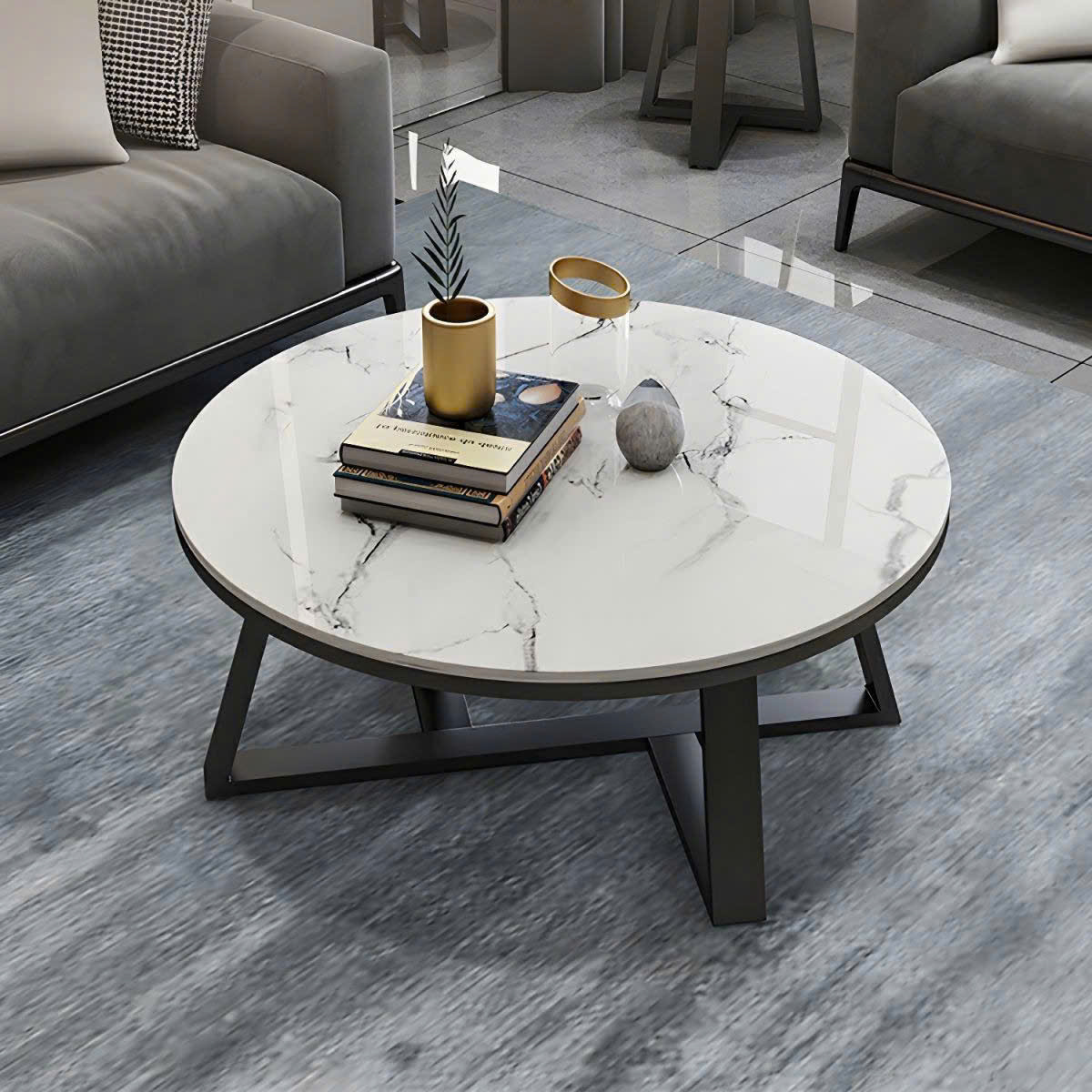 Bàn trà Romano mặt tròn đá Juno Sofa nhiều kích thước lựa chọn