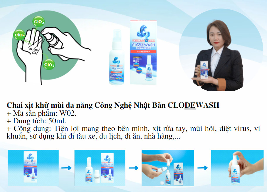 Chai xịt khử mùi mini công nghệ Nhật Bản 50 ml (xịt rửa tay, mang đi khi du lịch...)