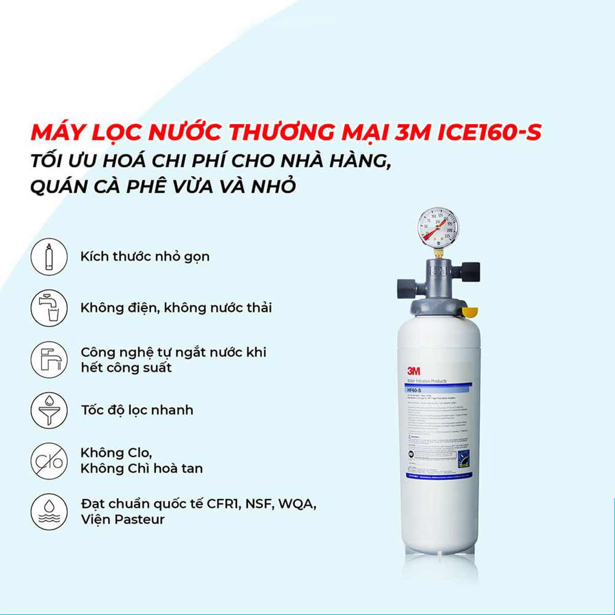 Máy Lọc Nước Dùng Cho Pha Chế 3M AQ-ICE160-S