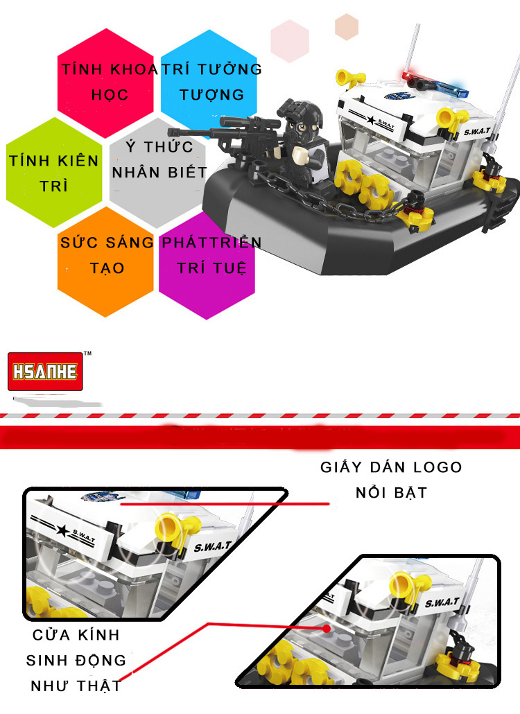 Bộ Đồ Chơi Lắp Ráp Tàu Cảnh Sát Biển Dành Cho Trẻ Trên 6 Tuổi