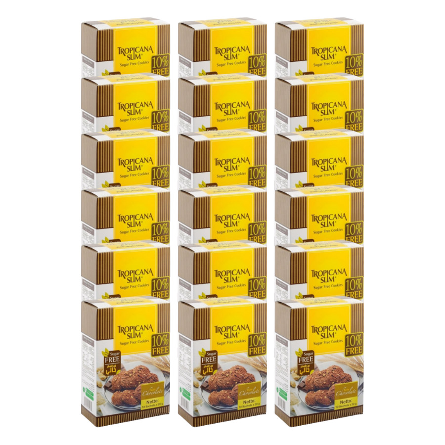 Combo 12 Hộp Bánh Quy Ăn Kiêng Tropicana Slim Sugar Free Cookies Socola (10  x 20g)