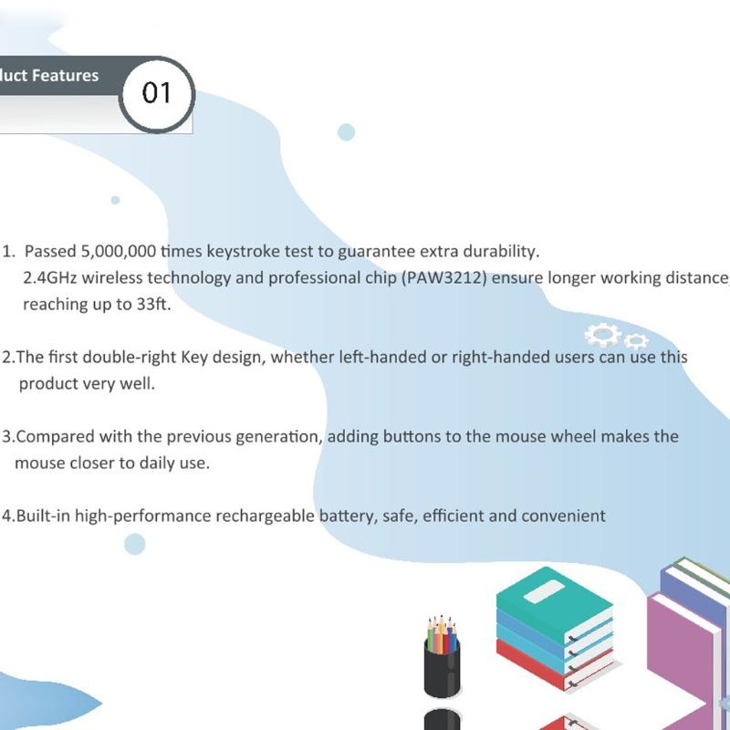 Sạc Tay Phải và Tay Trái 1200 DPI 2.4G Chuột USB Không Dây Bút Cảm Ứng B85B