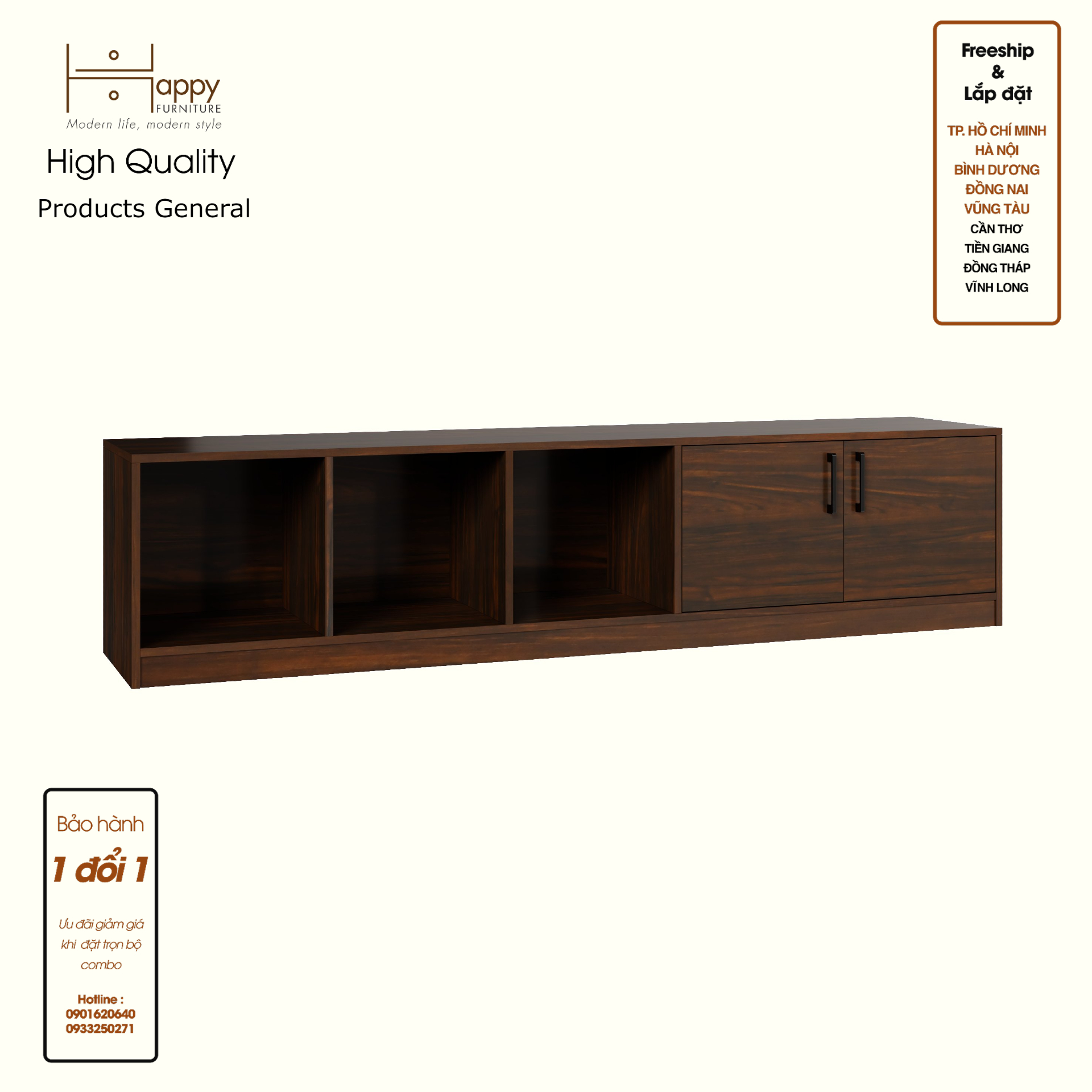 Hình ảnh HAPPY FURNITURE , HEINEE - Kệ TV 2 cửa mở, KTV_069 , 200cm x 40cm x 46cm DxRxC, sản phẩm phổ thông