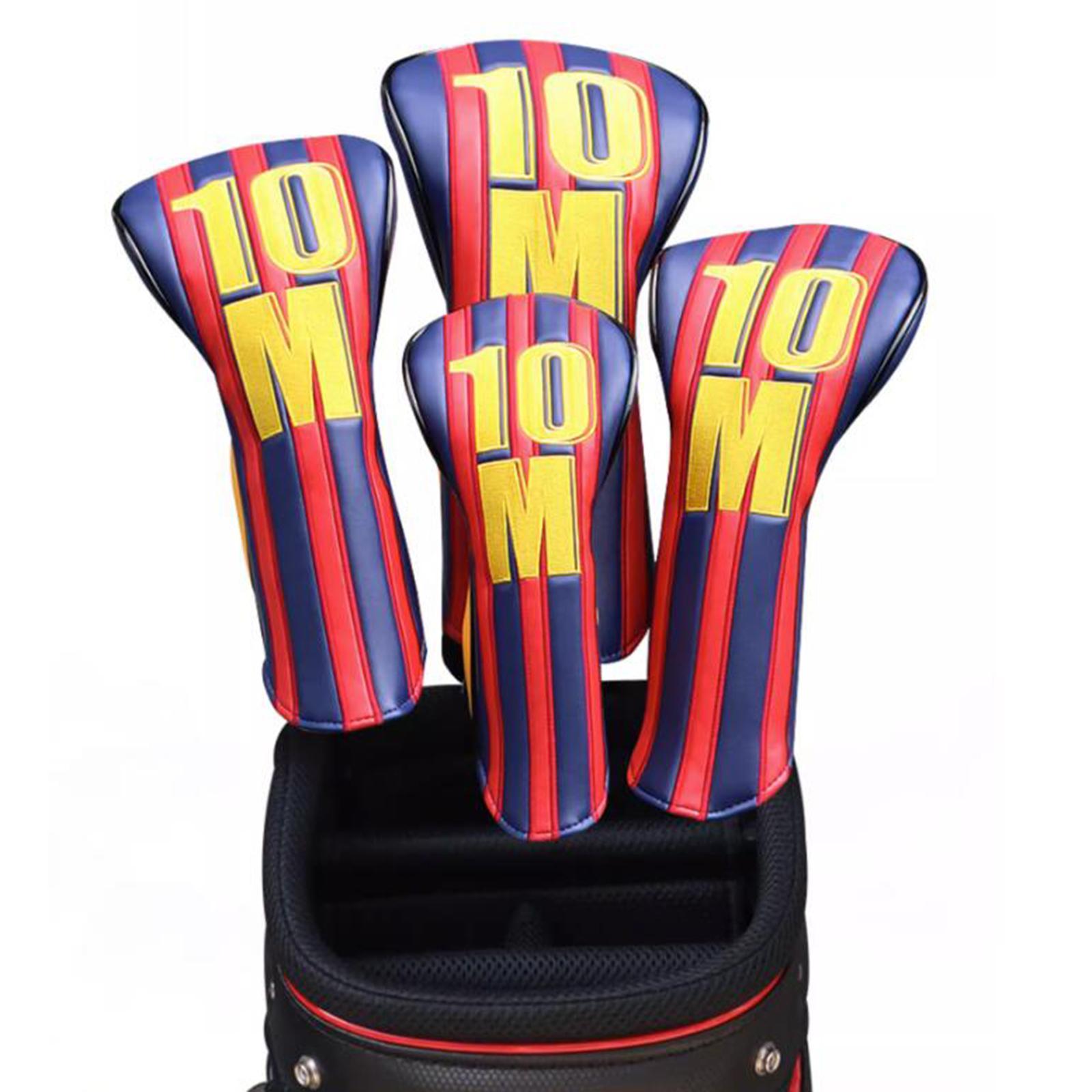 4x Golf Headcover Golf Driver Cover, Fairway Wood Cover, Hybrid Head Cover Leather Cover, Golf Club Cover for Driver and Woods