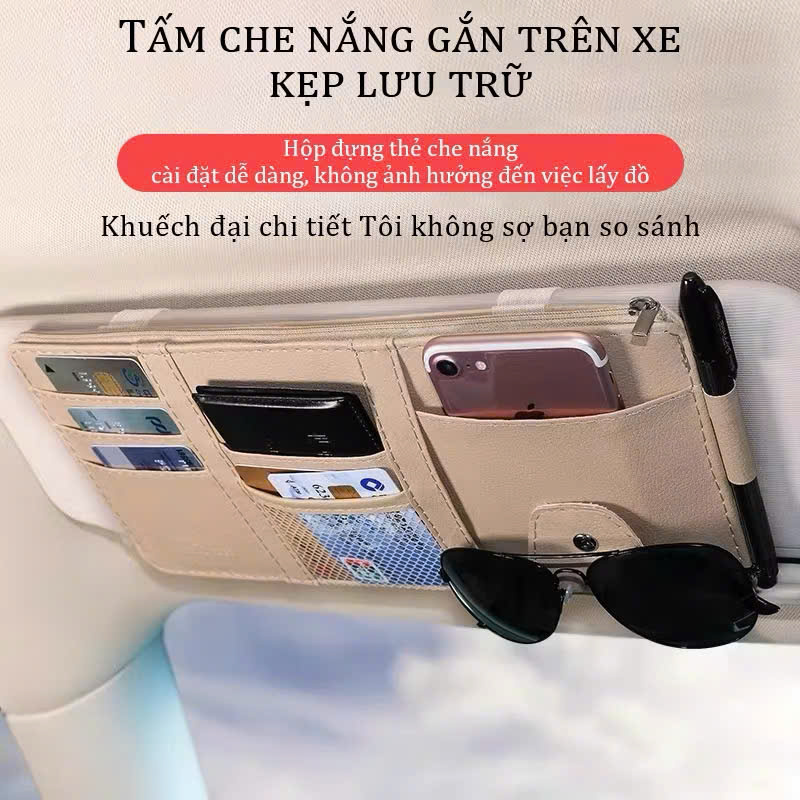 Bán Chạy! Túi Treo Che Nắng Ô Tô Đa Năng – Giữ Giấy Tờ, Kính Mắt Gọn Gàng, Sang Trọng Cao Cấp