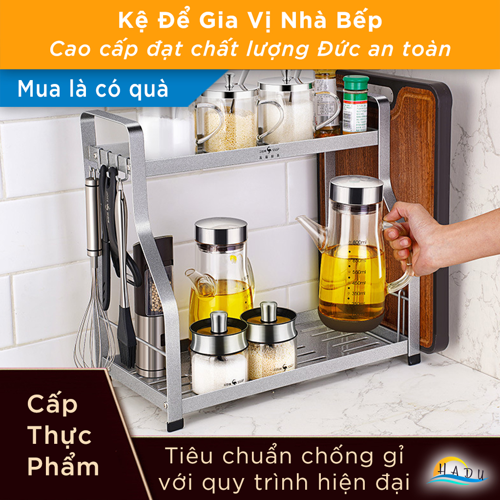 Kệ Đựng Gia Vị Nhà Bếp 2 Tầng Cao Cấp Đạt Chất Lượng Đức SSGP