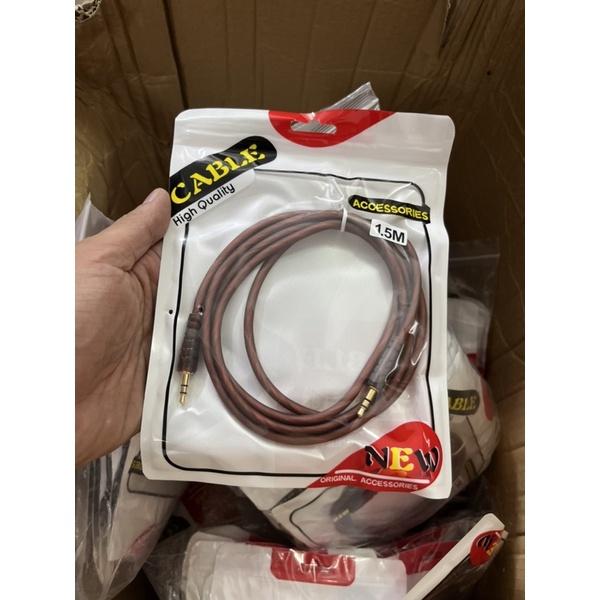 Dây cáp âm thanh nối 2 đầu 3.5 nâu lõi đồng