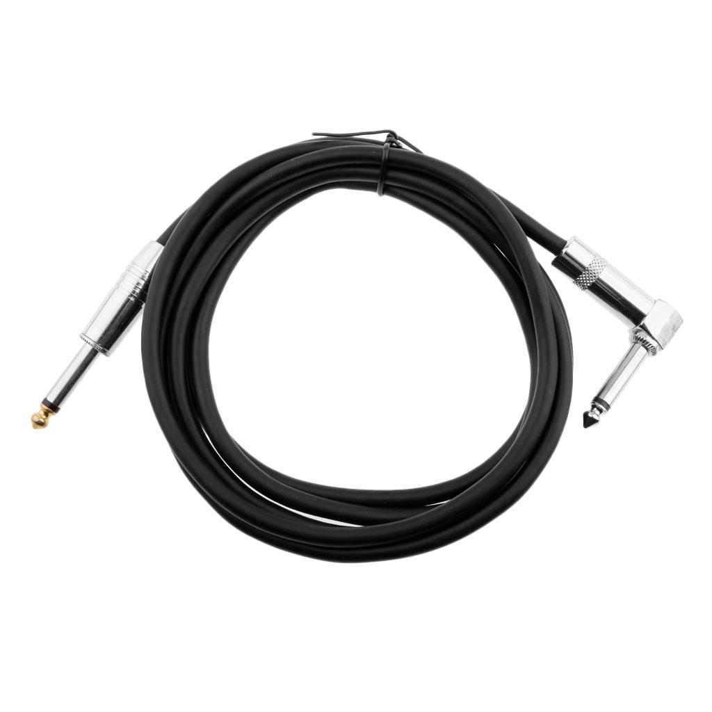 1/4 Inch to 1/4 Inch 6.35mm Jack Straight to Right Angle Cable 0.3meter