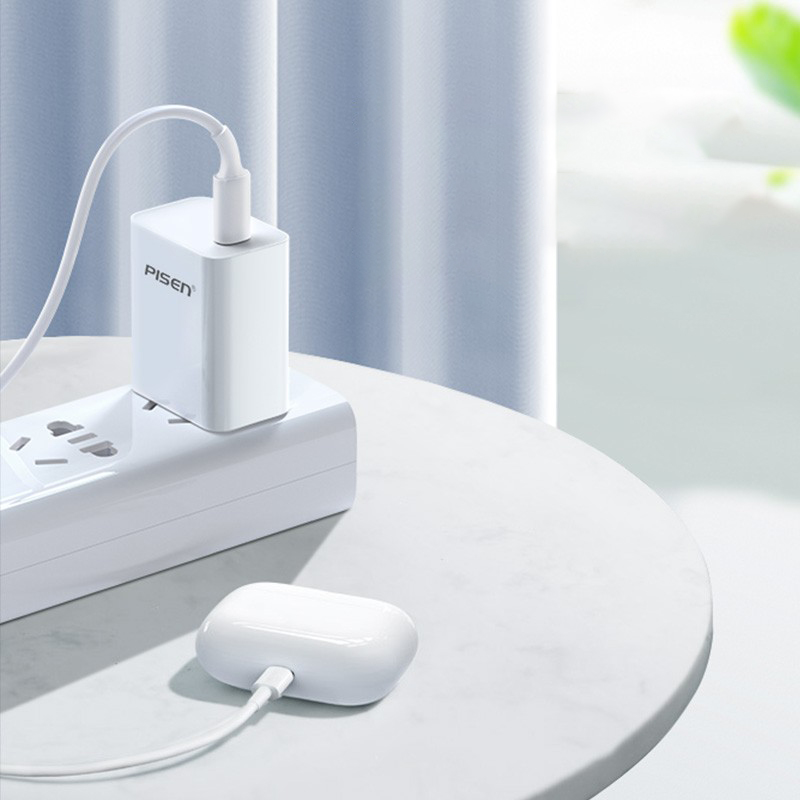 Bộ sạc Pisen Quick PD30W, sạc nhanh an toàn cho Iphone 8 - 14 Pro Max - Hàng chính hãng