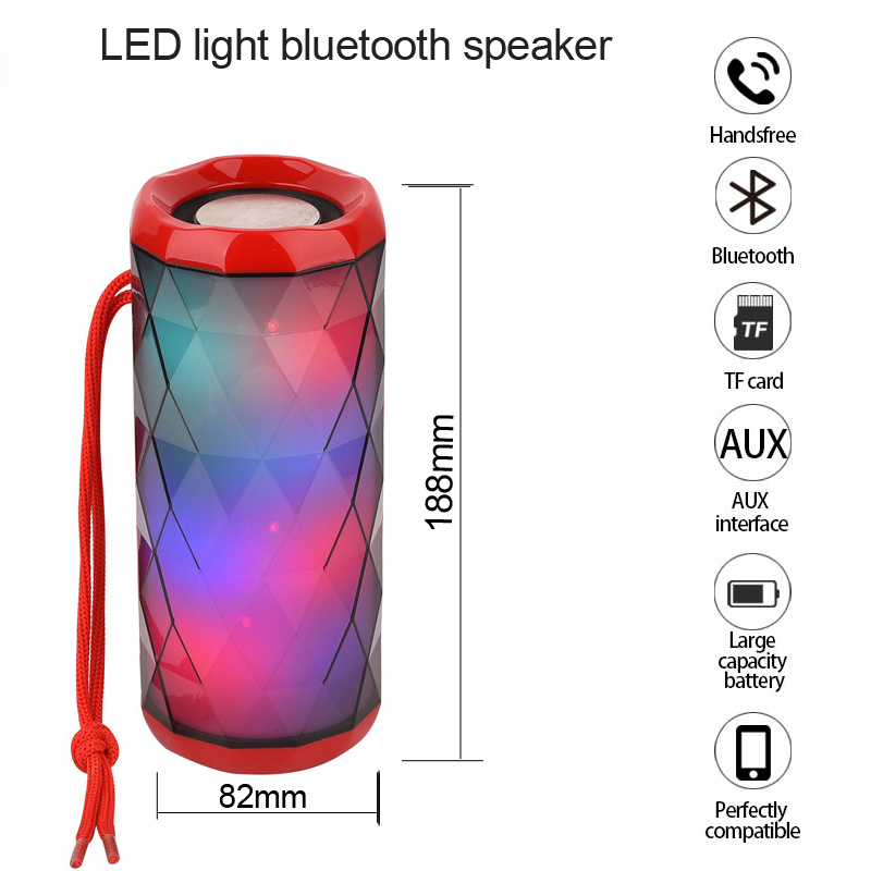 ZK40 Dropshipping TG167 Đèn Ngủ Mới Loa Mạnh Mẽ Di Động Loa Bass Màu Thoáng Mát Không Dây Chống Nước Giảm Tiếng Ồn Màu sắc: Xanh Lá