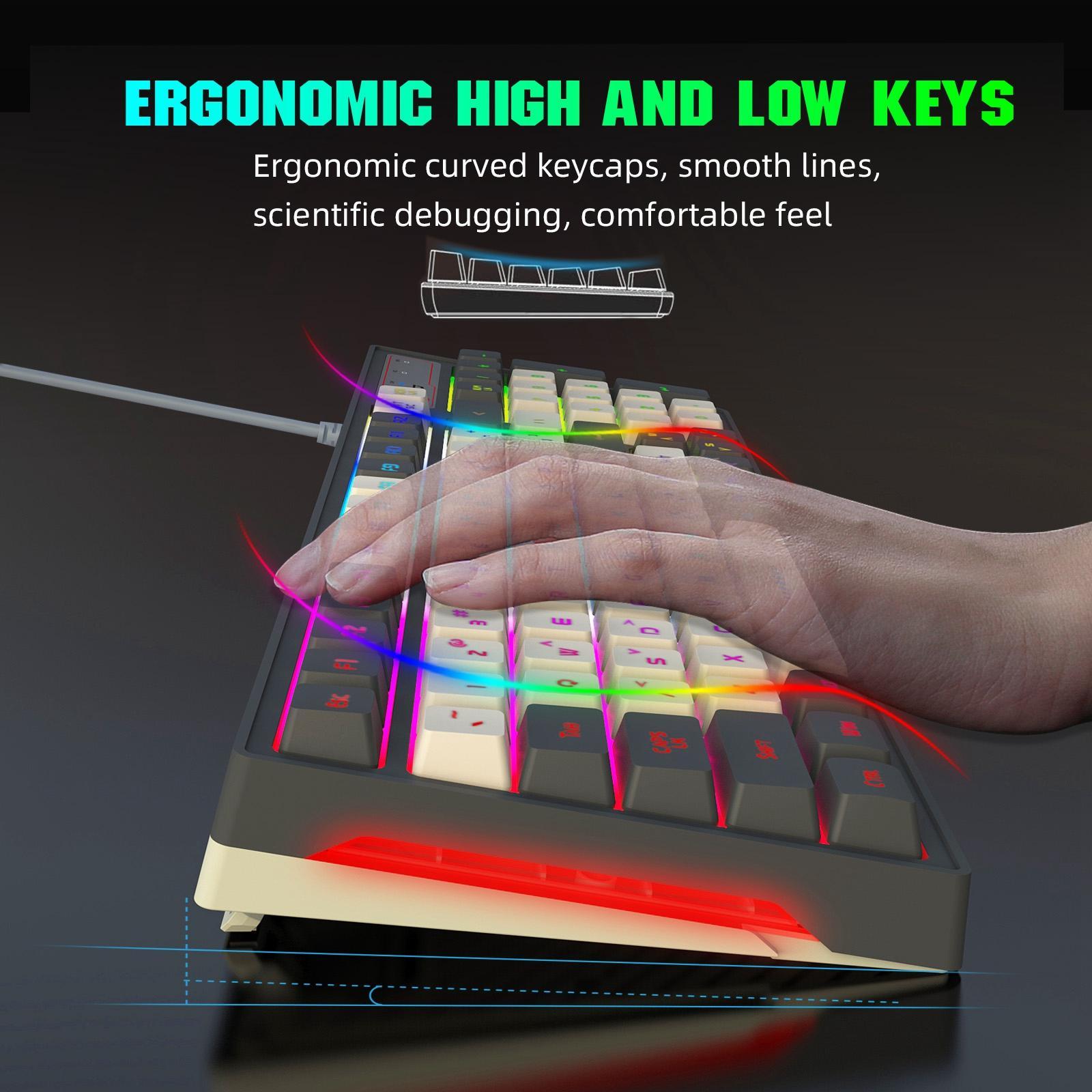 Compact 96 Keys Wired Mechanical Keyboard RGB Backlight Computer Keypad