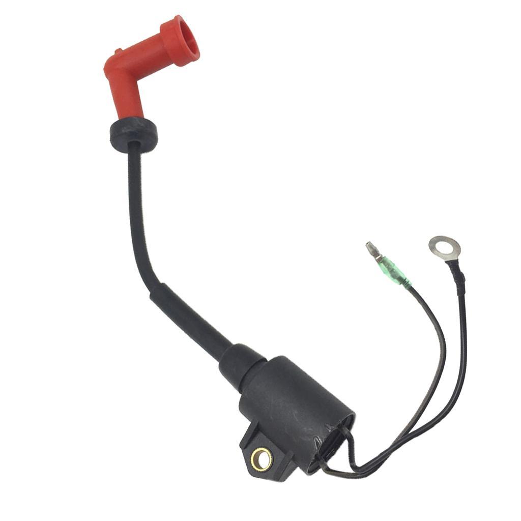 Ignition Coil with Rubber Cap for Yamaha Parsun Outboard 9.9HP 15HP 2-Stroke