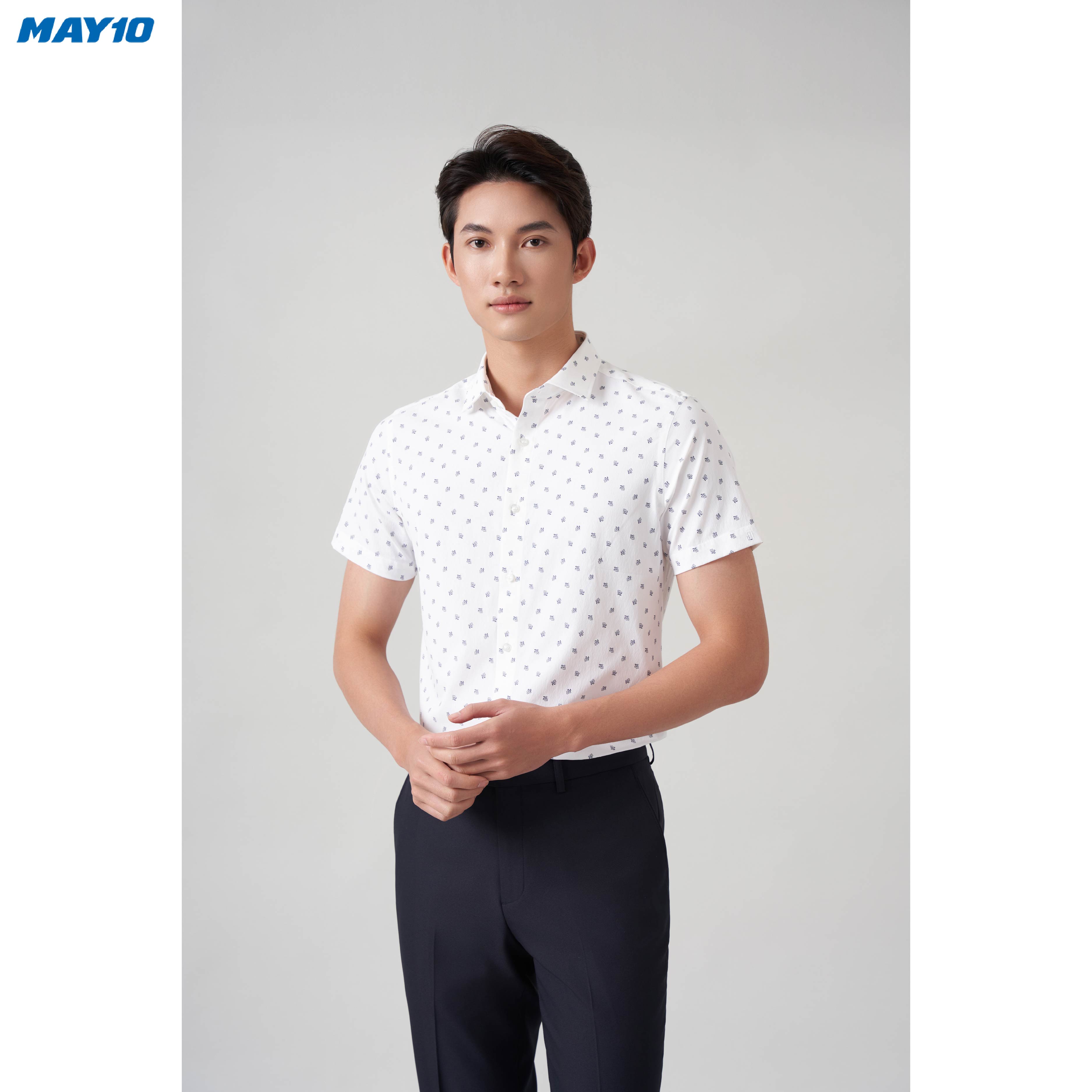 Áo sơ mi nam cộc tay May 10 dáng SlimrFit mã 010122186A