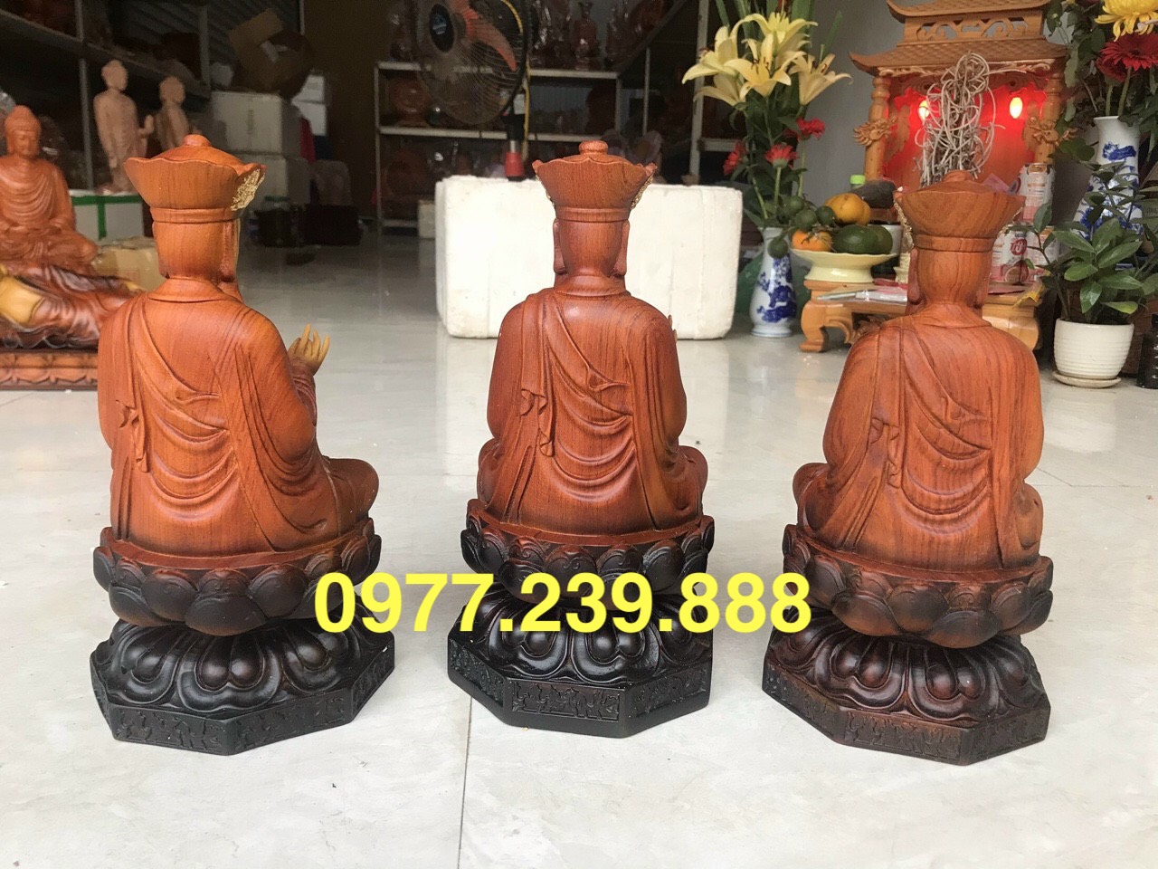 Tượng địa tạng gỗ hương 60cm
