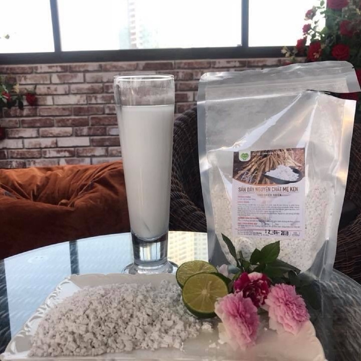 Bột sắn dây nguyên chất Mẹ Ken 1kg tặng kèm miếng lót ly