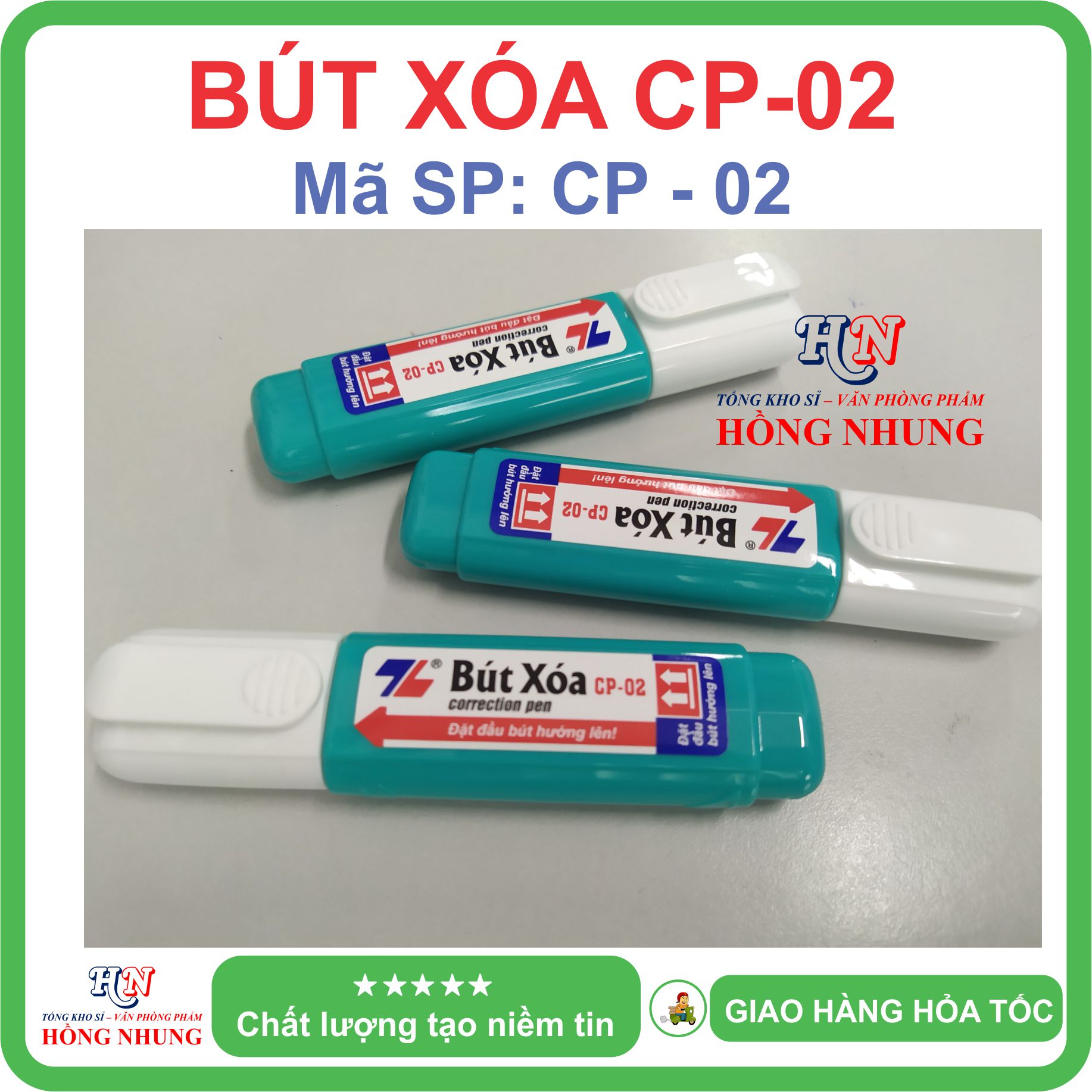 [SÉT] COMBO Hộp 10 Bút xóa nước CP-02, An Toàn, Không Độc Hại, Kiểu Dáng Nhỏ Gọn