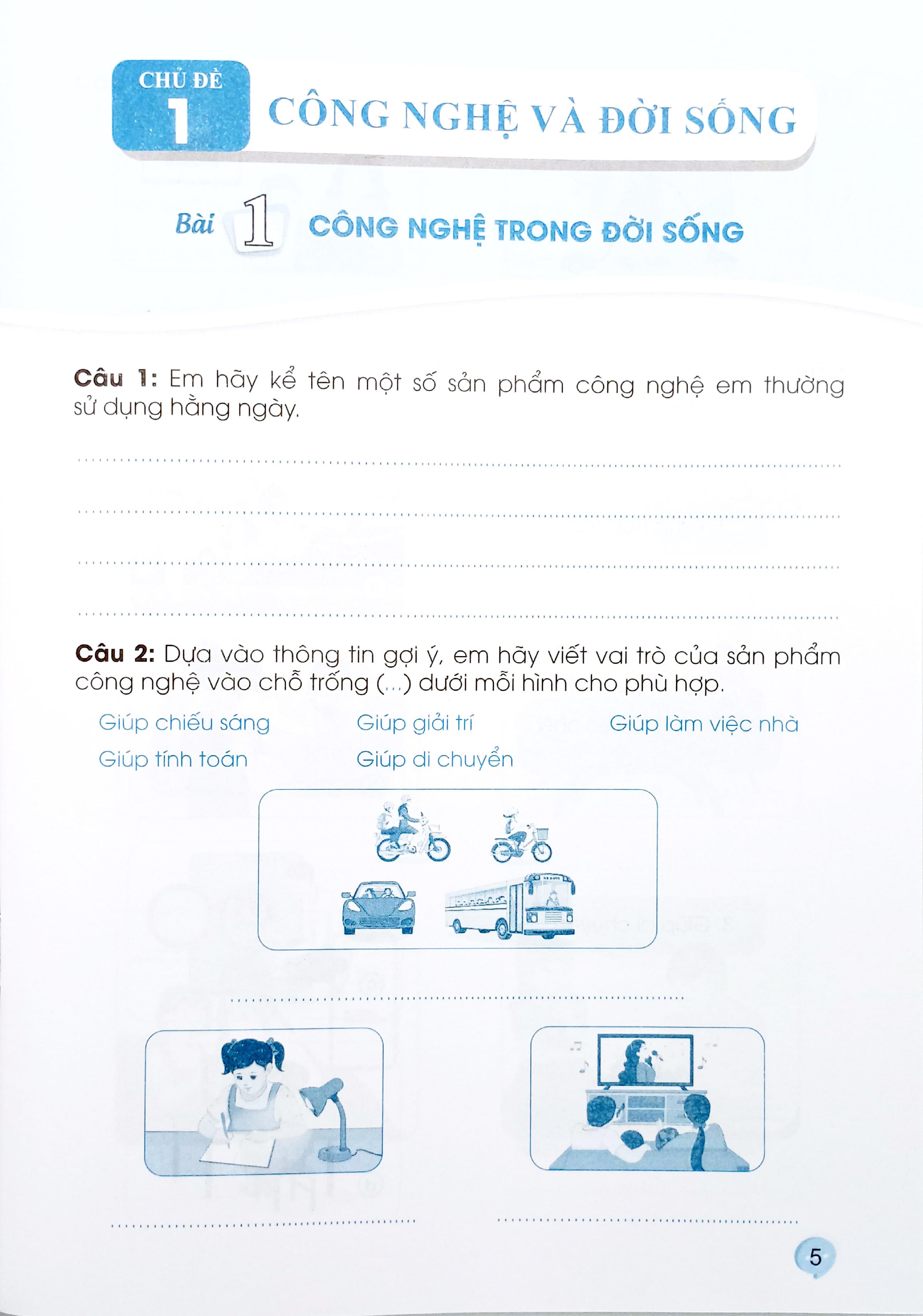 Sách - Vở Bài Tập Công Nghệ 5 (Cánh Diều) (Chuẩn)