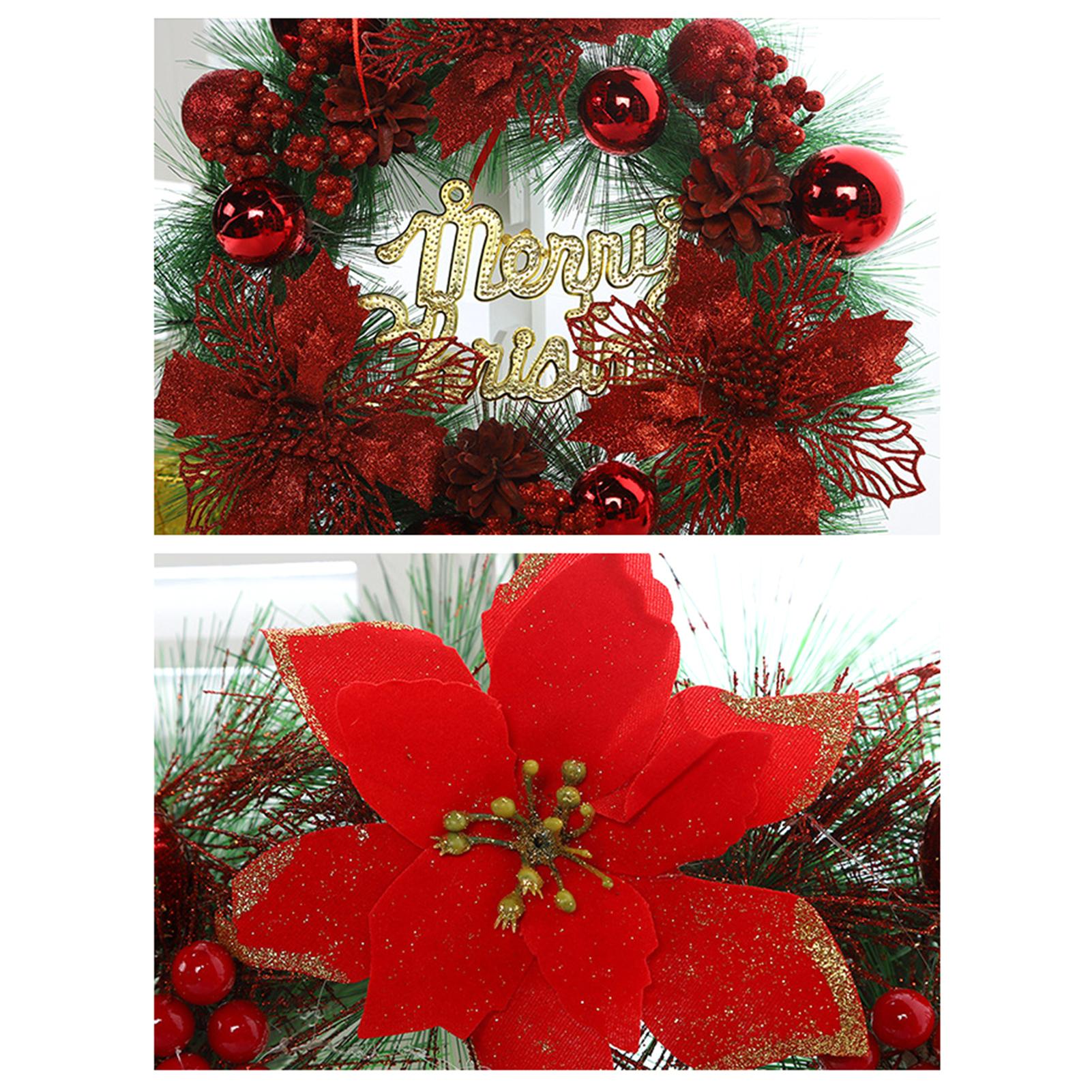 Round Garland H-anging Ornament Wreath Decoration Christmas Decor Xmas Tree Ornaments Festival Holiday Home Daily Use