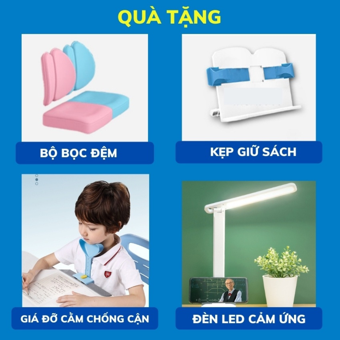 bàn học có giá sách cho bé chống gù chống cận, bàn học kèm kệ sách cho bé, phù hợp cho học sinh r9