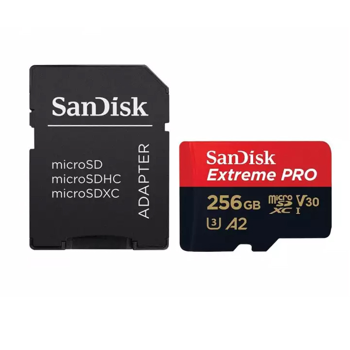 Thẻ Nhớ MicroSDXC SanDisk Extreme Pro V30 U3 4K A2 256GB R170MB/s W90MB/s (Đen đỏ) Hàng Chính Hãng