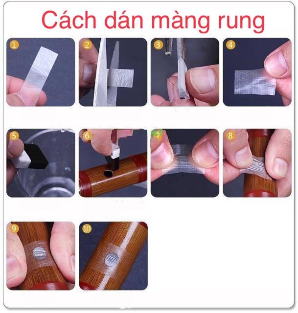 Combo sáo dizi, 3 gói màng rung, 1 ốp màng rung, dây treo, túi đựng 