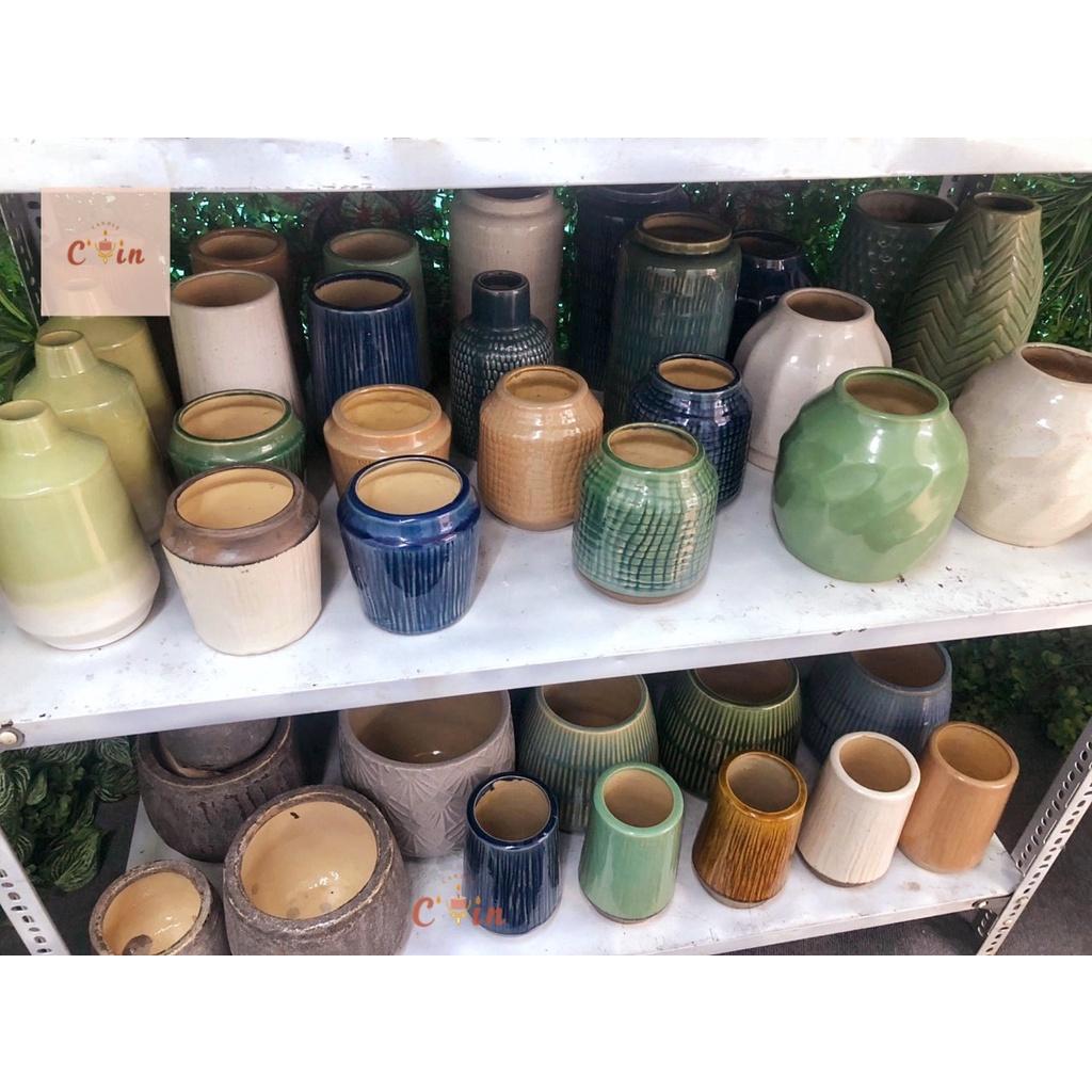 CHẬU CÂY Gabi, Alatic, gáo dừa các size - Chậu hoa Trồng cây Decor Trang Trí - Gốm Xuất Khẩu