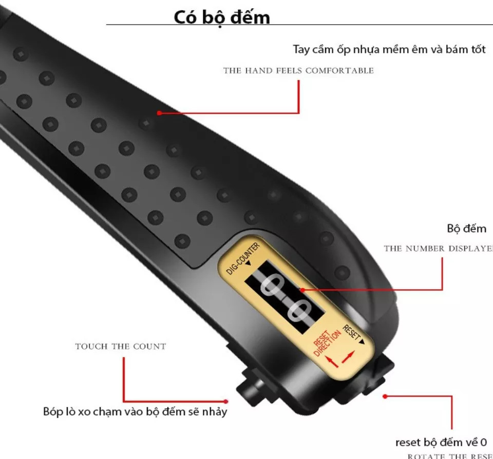 Combo 2 Món: Kìm Bóp Tay Có Máy Đếm Tập Cơ Tay Và Dây Nhảy Thể Lực Tập Gym Hiệu Quả - combo dây nhảy và kìm bóp tay