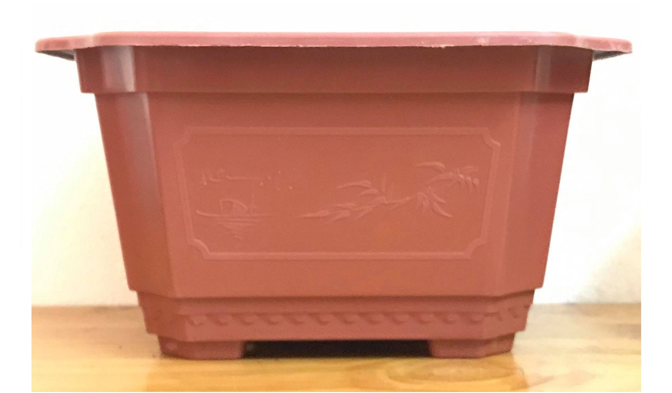 Combo 5 Chậu Nhựa Trồng Cây Mini Hình Chữ Nhật Màu Nâu Siêu Đẹp Kích Thước 22x18x12 Cm