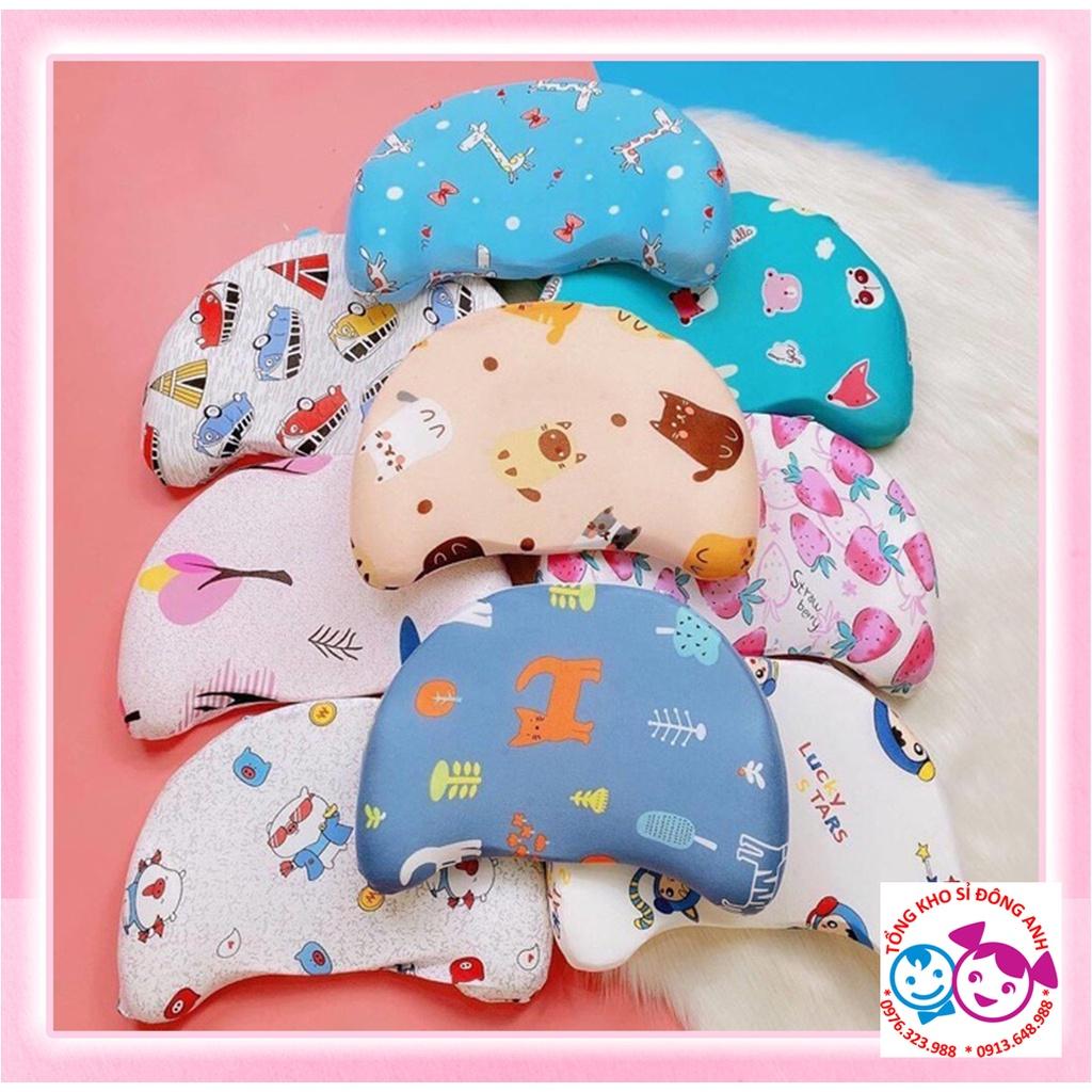Gối lõm chống bẹp đầu hình Bán nguyệt cho bé sơ sinh, gối cao su non chống méo đầu,nghẹo cổ cho bé sơ sinh