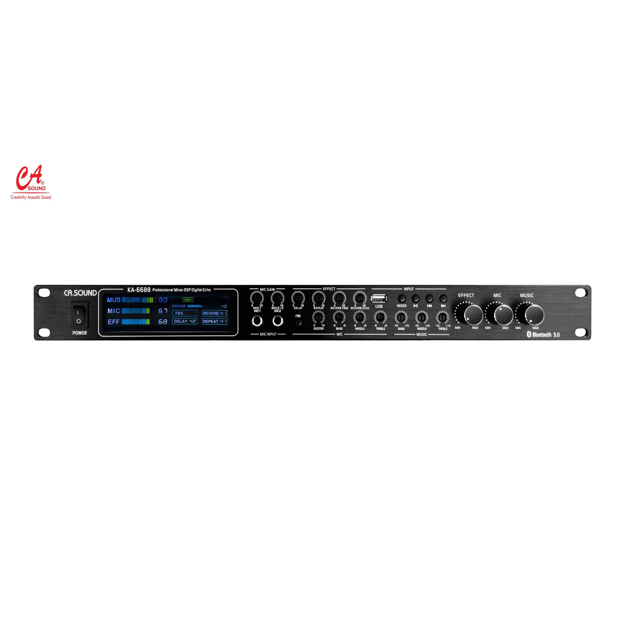 Vang cơ lai số CA Sound KA 6688 - Hát cực hay, có reverb, bluetooth, cổng quang - Hàng chính hãng