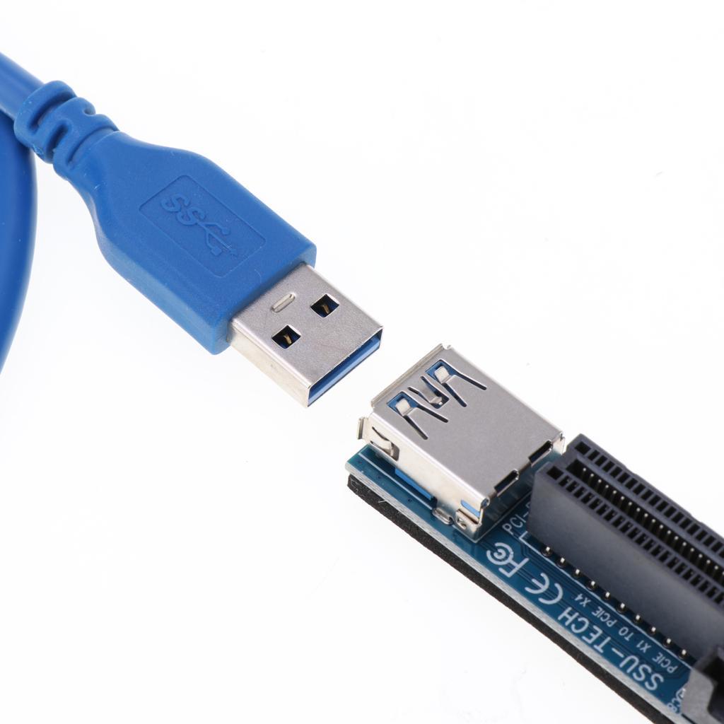 PCI-E Express X1 to X4 Dual PCI Riser Extend Adapter Card With USB 3.0 Cable