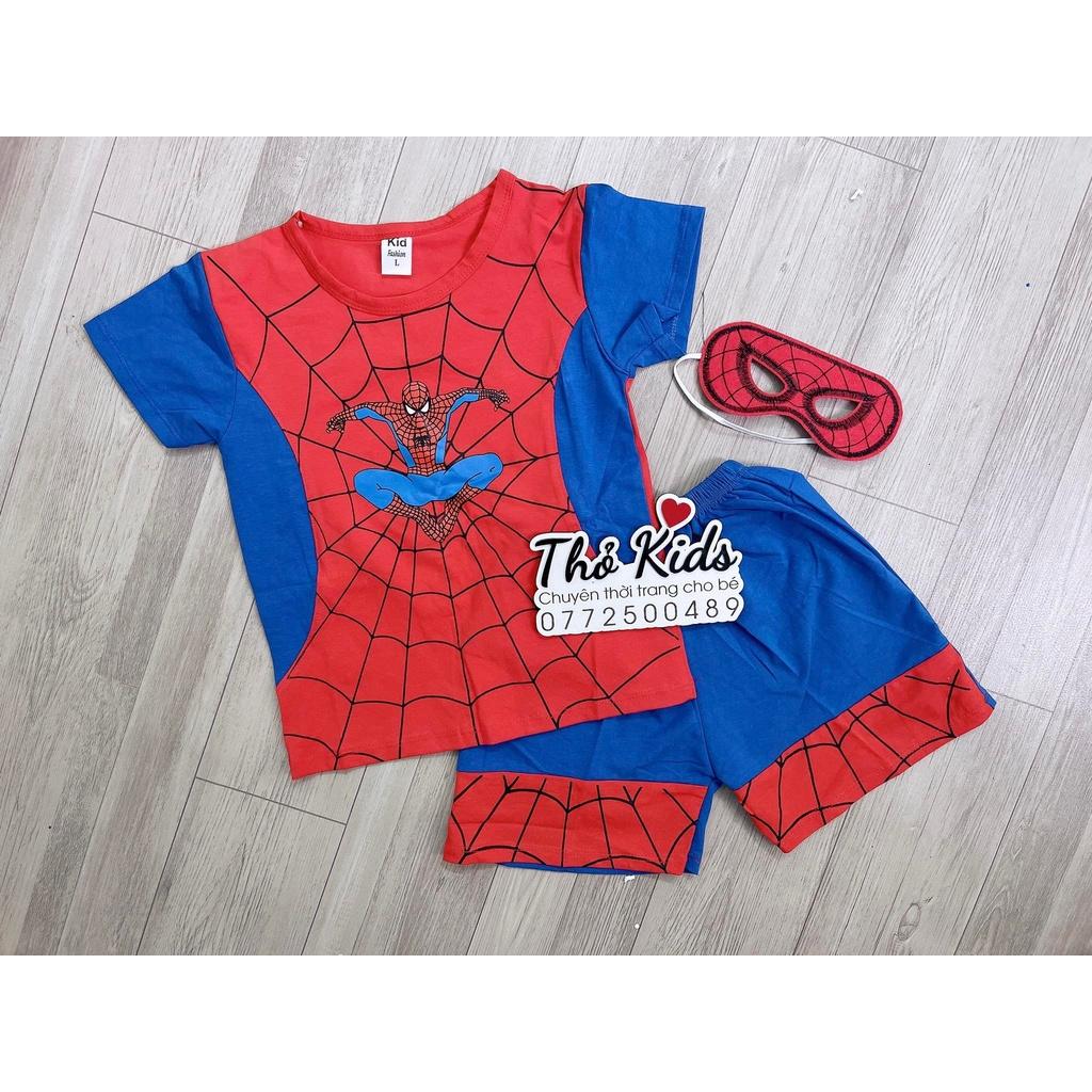 Bộ đồ siêu nhân SpiderMan, Quần áo Người Nhện CHO BÉ TRAI kèm mặt nạ