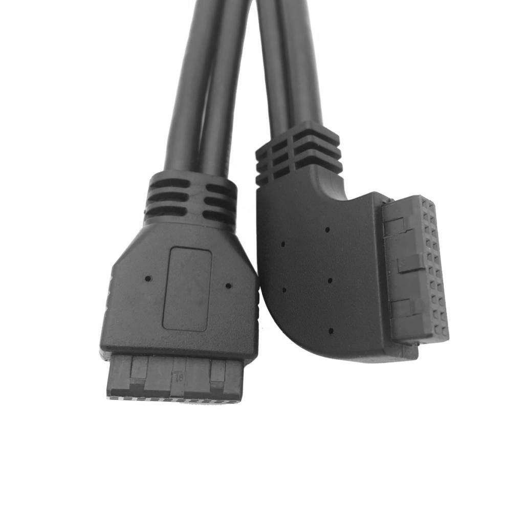 20 pin Mainboard Elbow Extension Cable USB 3.0 Power Cord