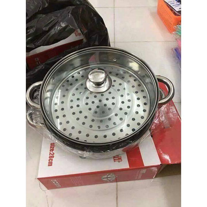 NỒI HẤP INOX 2 TẦNG SIZE 28 CM