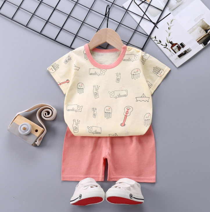 Đồ bộ cho bé gái Easy Baby từ 7-16kg, bộ quần áo bé gái vải cotton thoáng mát