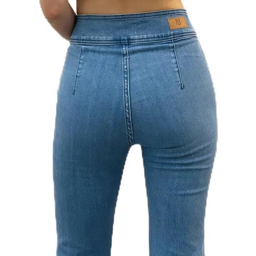 Quần Jean nữ cạp cao 2 túi chéo SJP01, Quần bò nữ cao cấp, chất liệu co dãn 4 chiều - Fom dáng chuẩn SAMMA JEANS