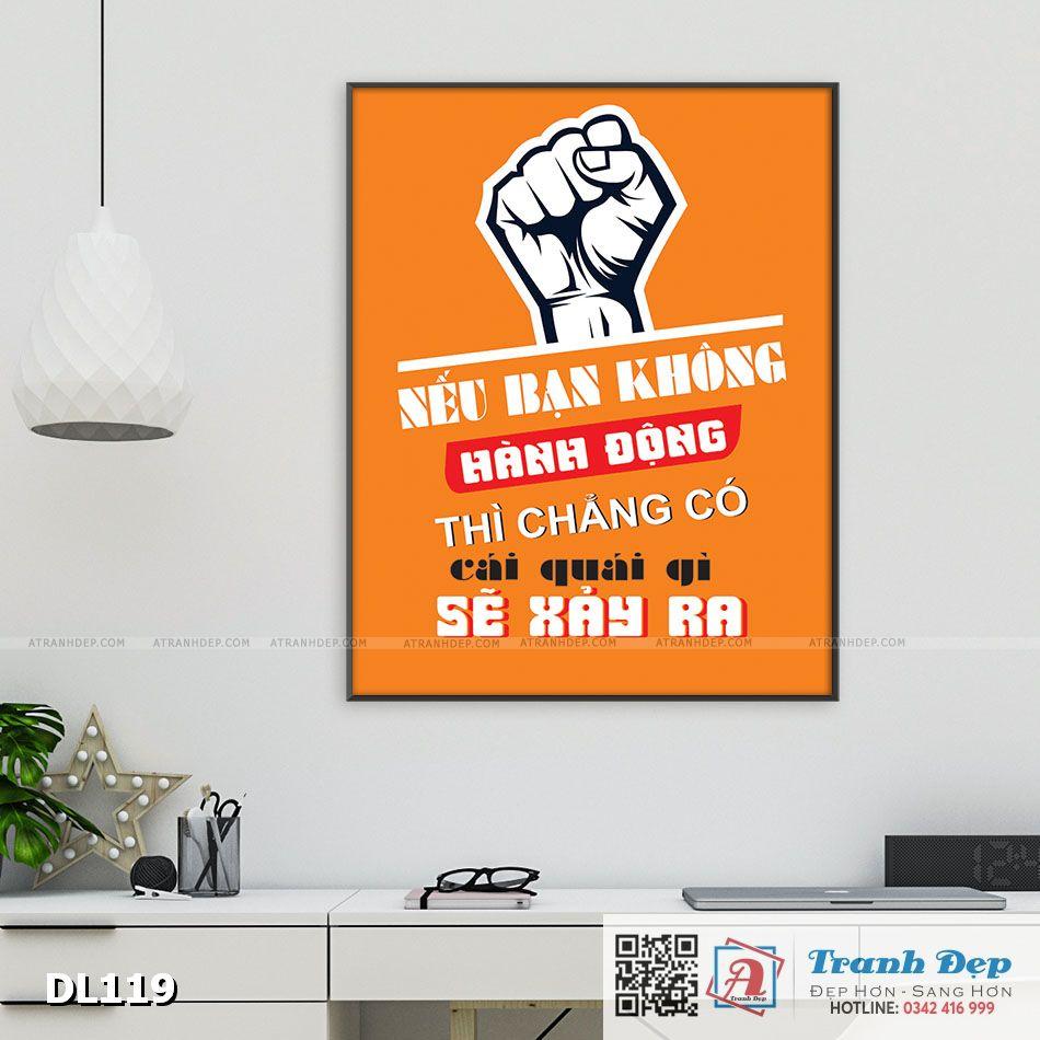 Tranh động lực trang trí văn phòng làm việc - Nếu bạn không hành động thì chẳng có cái quái gì sẽ xảy ra - DL119