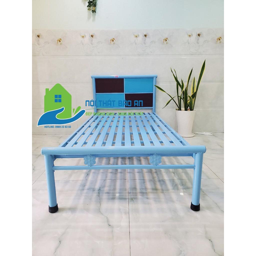Giường sắt kích thước ngang từ 0,8M đến 1m8 dài 2M – GS52 mẫu đơn giản, tiện dụng, dễ dàng tháo ráp di chuyển.