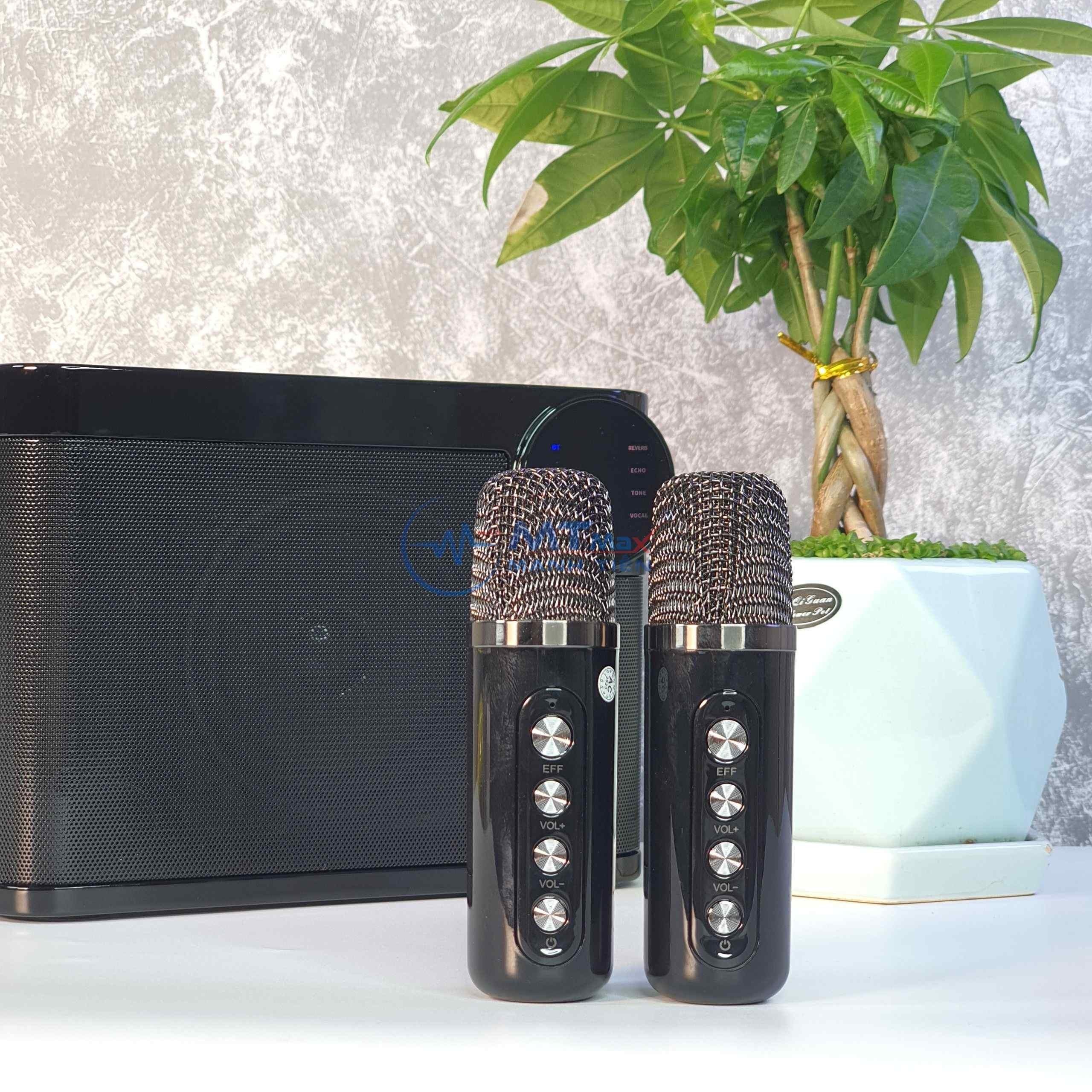 Loa Bluetooth Karaoke Du Lịch Mini YS210 Bluetooth Hỗ Trợ USB/TF/AUX Màn Hình Led Kèm Theo 2 Micro