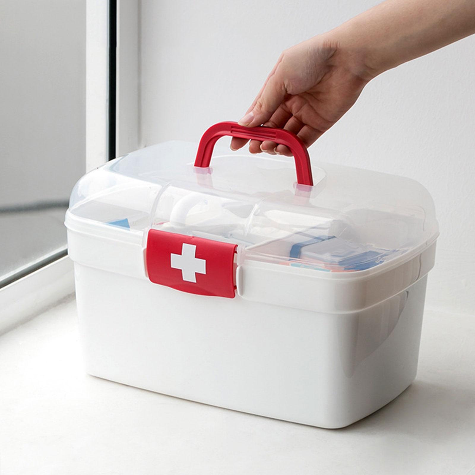 First Aid Storage Box Bins Multipurpose Container First Aid Storage Case for Cosmetic