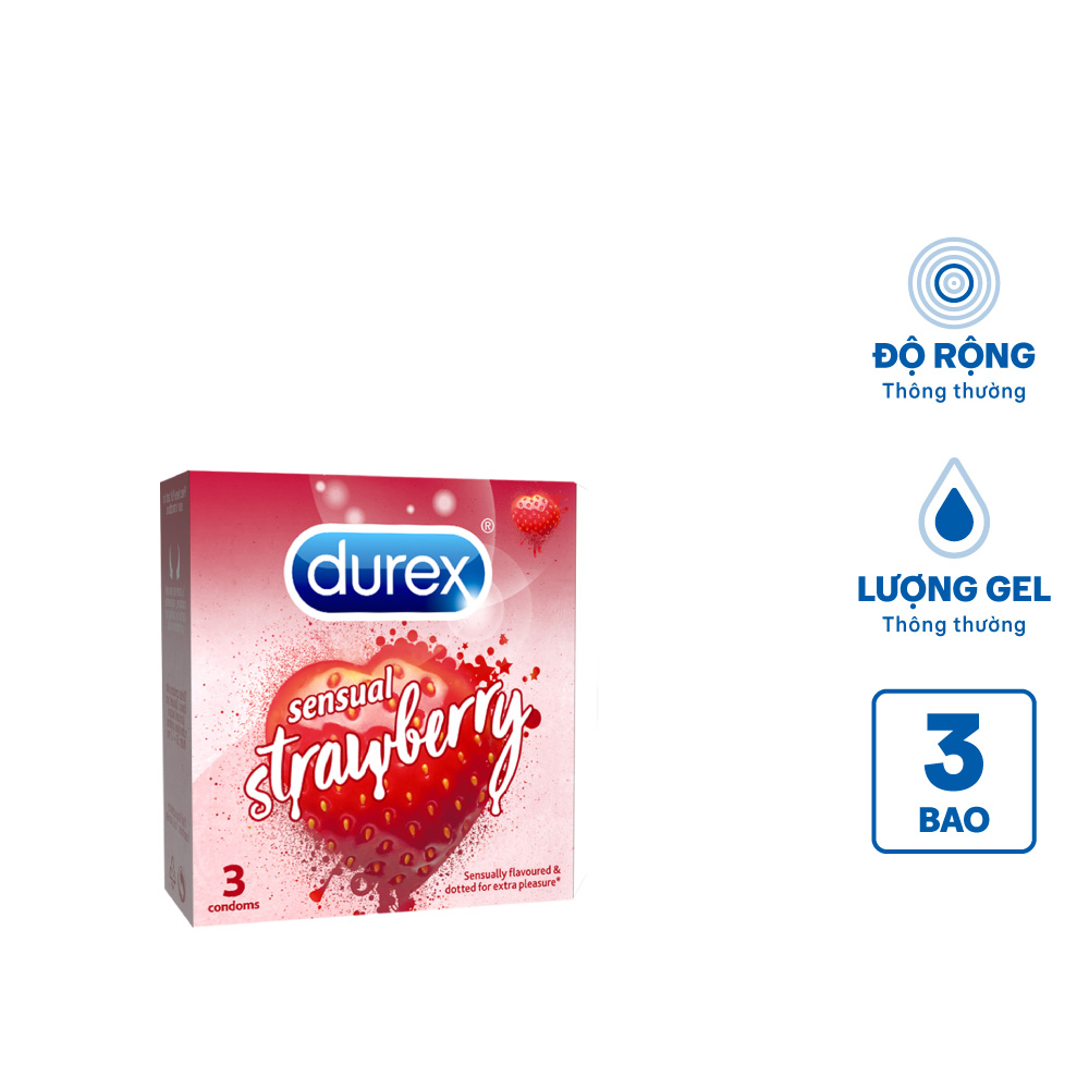 Bao Cao Su Durex Sensual Strawberry (Hộp 3 Cái)