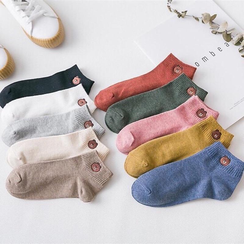 Tất trẻ em cho bé trai bé gái 1-3 tuổi chất cotton mềm mịn in hình gấu siêu đáng yêu