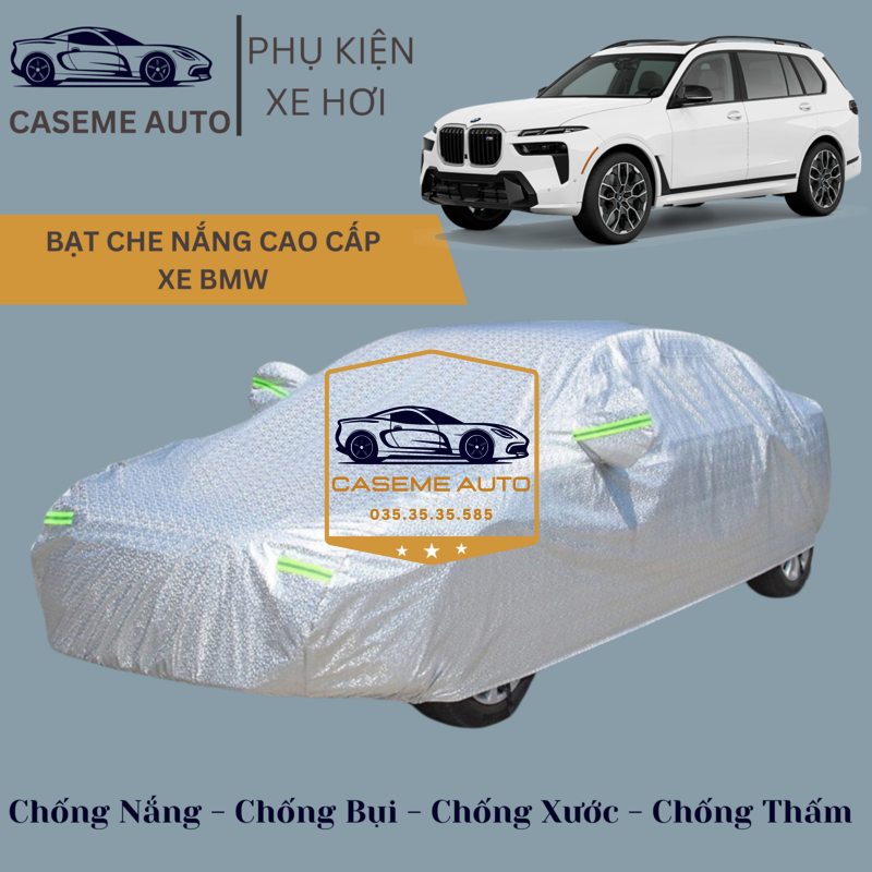 [BMW] Bạt phủ xe ô tô tráng nhôm cao cấp dành cho các xe hãng BMW , 3 lớp chống nóng, chống thấm, chống bụi - Hàng Chính Hãng