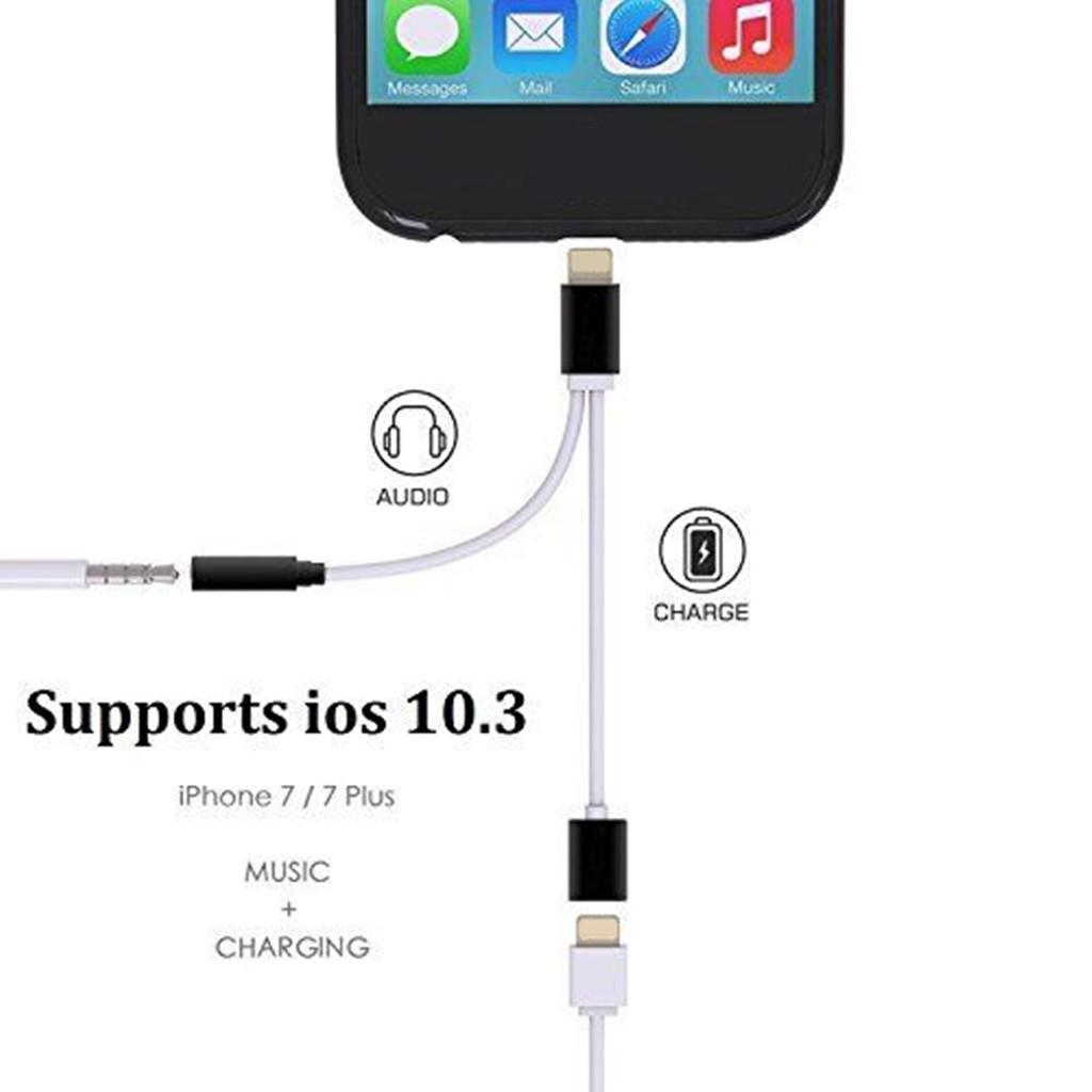 2 in 1 3.5mm Aux Headphone Jack & Charger Adapter for 7 8 Plus