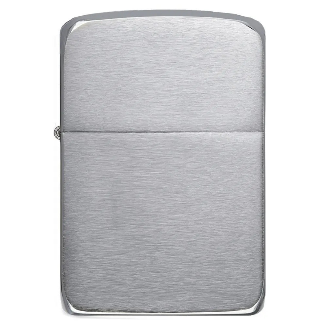Bật lửa Zippo 1941 Replica Brushed Chrome - Bản Tái Bản Thập Niên 40 Vỏ Đồng Mạ Chrome Xước, Chính Hãng Mỹ, Bản Lề 4 Chấu