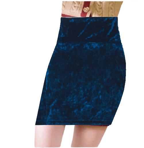 Chân váy ôm dáng ngắn vải nhung tuyết loại 1 màu xanh sậm thiết kế