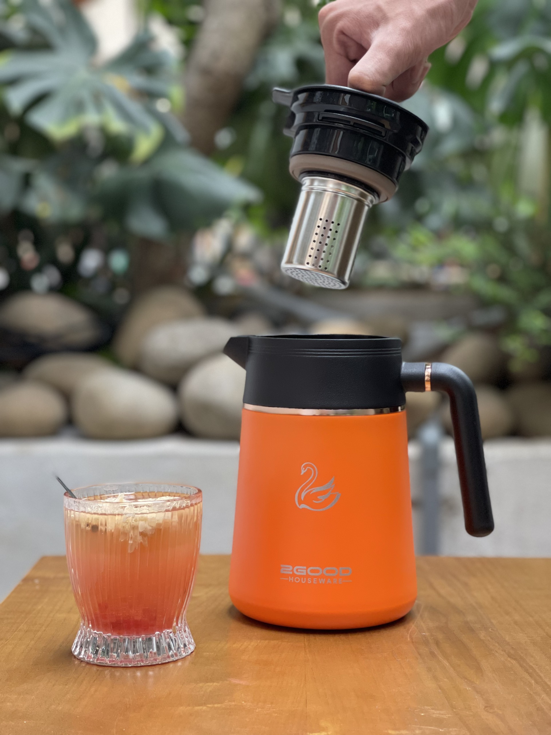 Phích pha trà giữ nhiệt 1L 2GOOD B13 có lõi lọc trà