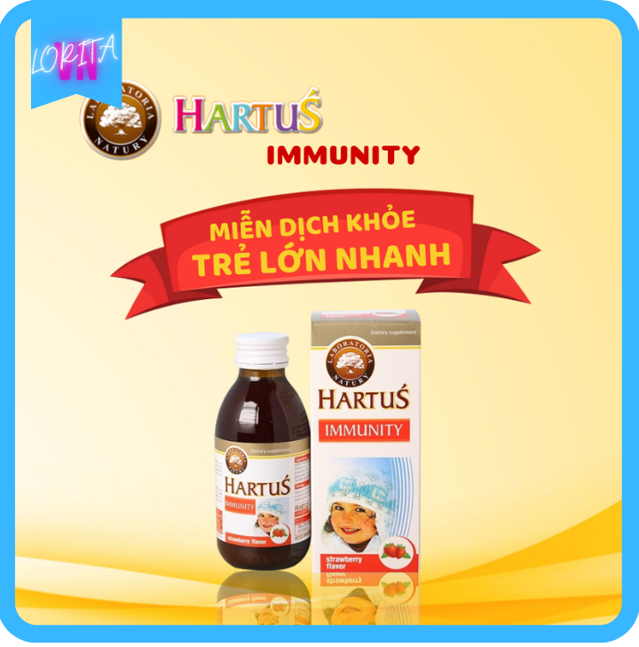 Hartus Immunity Hỗ Trợ Miễn Dịch & Tăng Cường Sức Đề Kháng, Giúp Bé Khỏe Mạnh Tự Nhiên, Phát triển toàn diện - Phù hợp cho trẻ từ 4 tháng tuổi - Sản phẩm nhập khẩu chính hãng, uy tín, an toàn